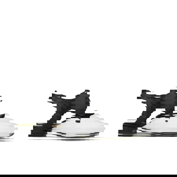 Embassy London Lim - Black & Cream - Women's cutout leather lace up slingback