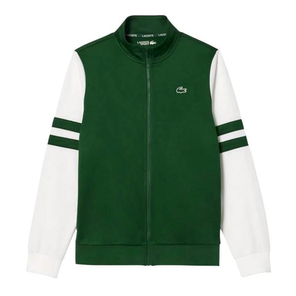 Lacoste Unisex Adult Sportsuit Striped Tennis Jacket - Green/White - 