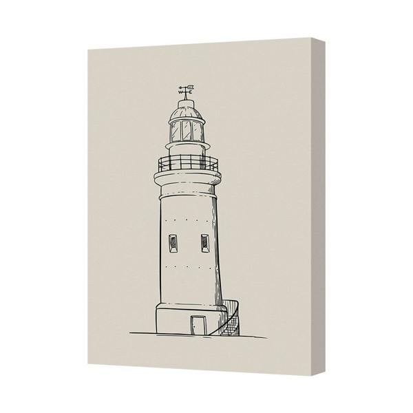 Benjamin Tate Design Minimalist Lighthouse Canvas Art Print For Beach Home Decor 8644