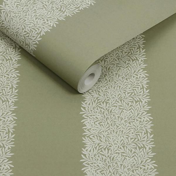 William Morris at Home Willow Stripe Sage Wallpaper