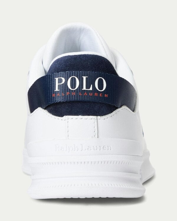 Ralph Lauren Heritage Court II Mens Leather Sneaker - White/Navy