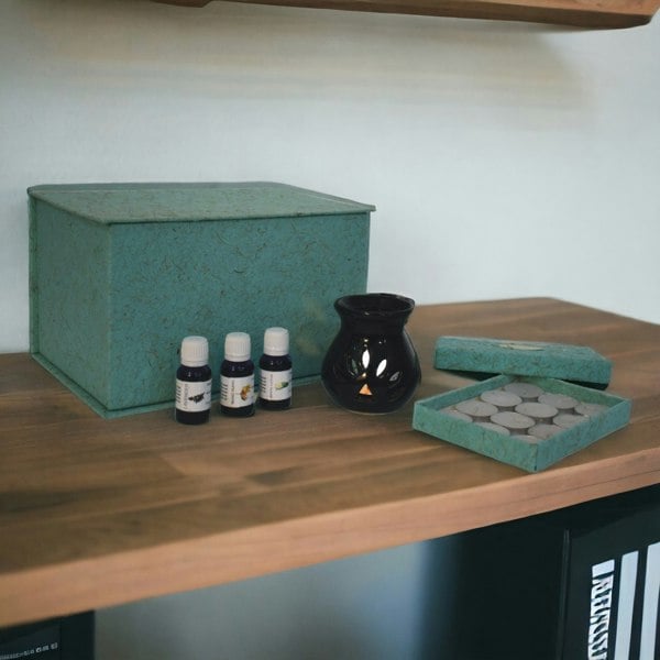 Artisan Furniture Black Oil Burner Set (Lotus)