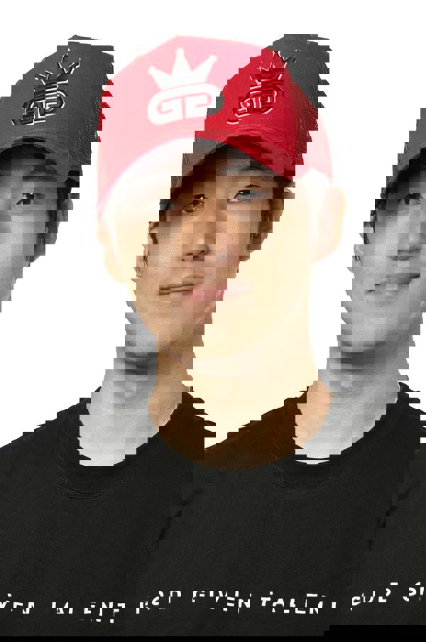 God Given Talent GGT Black Logo and White Trim Red Shauku Mesh Snapback