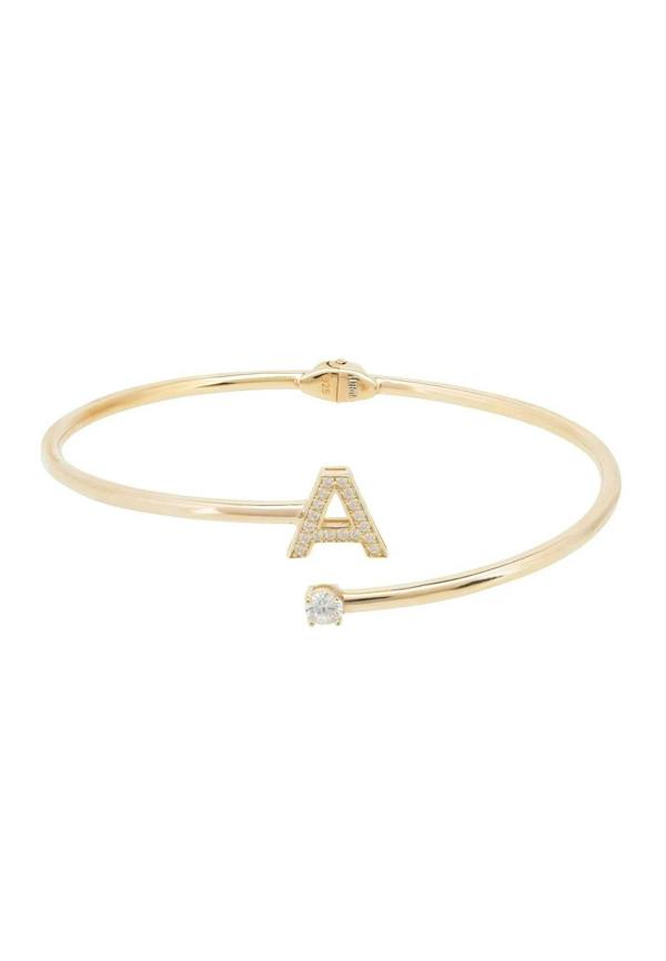 Initial Bangle Gold A - LATELITA Bracelets