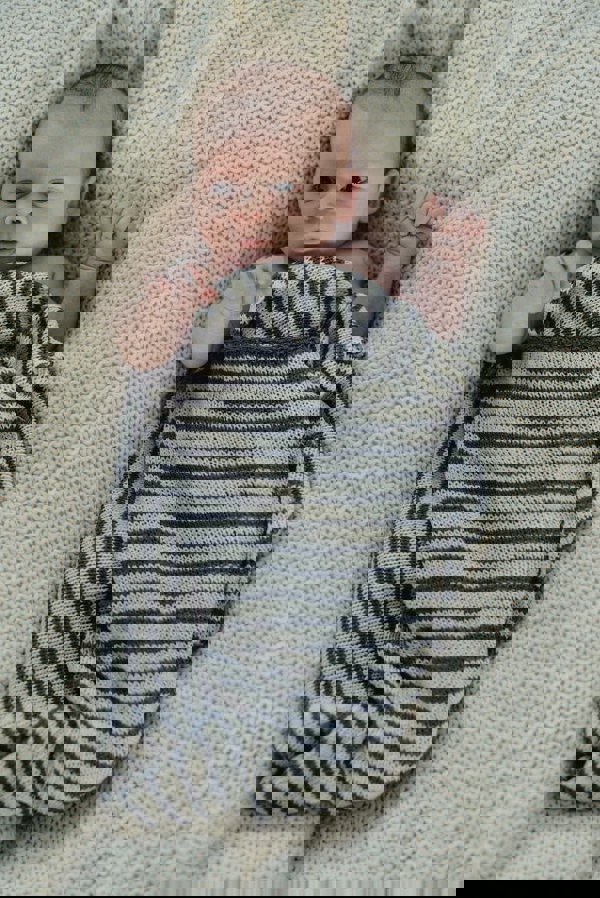 organic cotton striped baby blanket