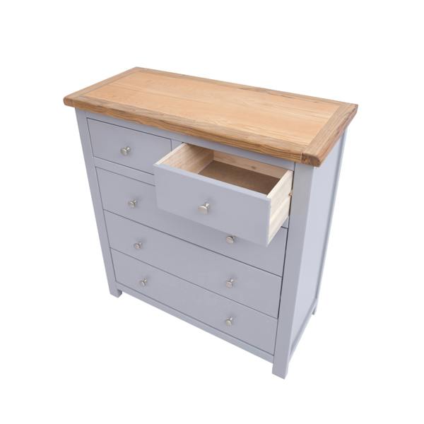 Cabinet Bits Mirano 5 Drawer Chest of Drawers Chrome Knob