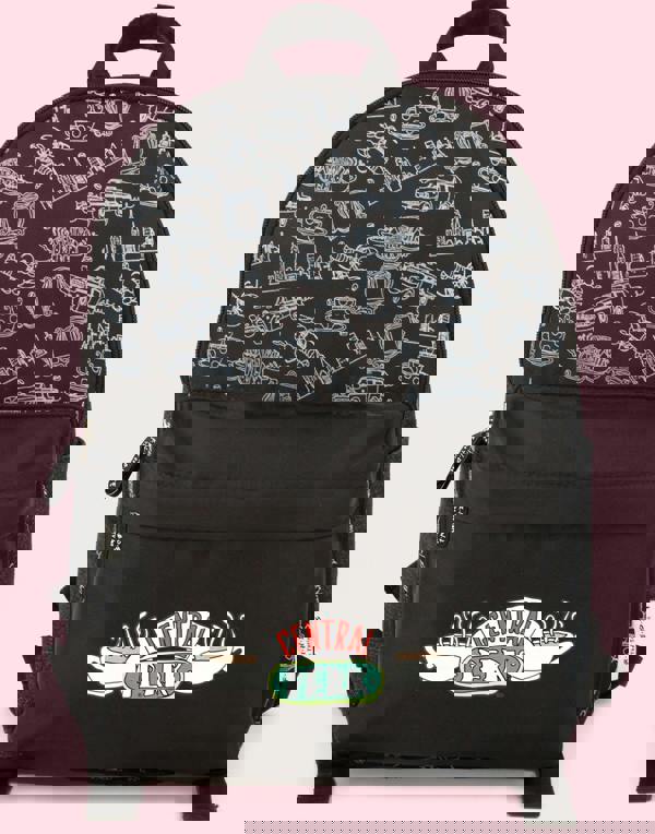 Friends Unisex Kids Black Central Perk Logo Backpack (One Size)