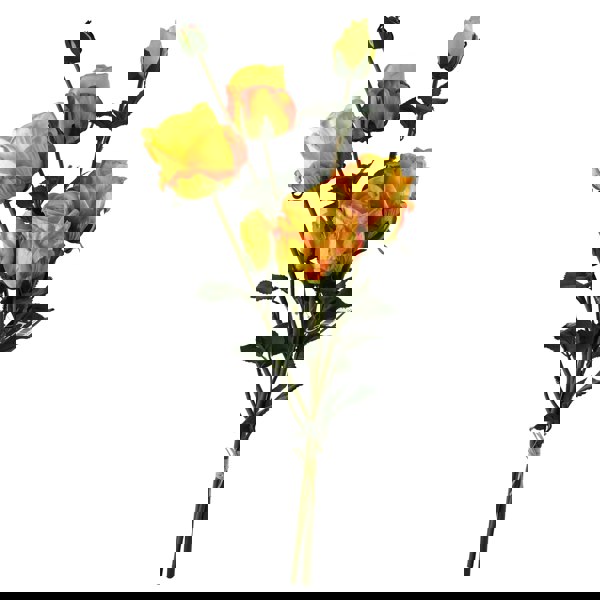 Leaf 6 x 60cm Yellow Rose Artificial Flower Sprays - 24 Flowers 18 Buds