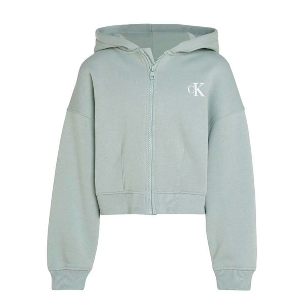 Calvin Klein Childrens/Kids Logo Fleece Full Zip Hoodie - Grey