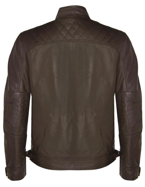 Infinity Leather Men's Vintage Zipped Leather Racing Quilted Biker Jacket