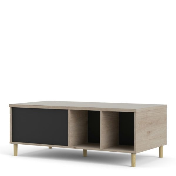 Furniture To Go Rome Coffee Table with Sliding Top in Jackson Hickory Oak and Matt Black