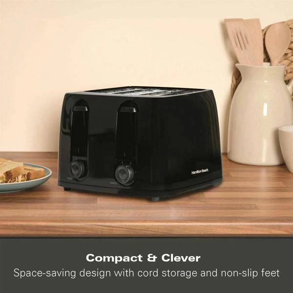 Hamilton Beach Essentials 4 Slice Toaster - Black