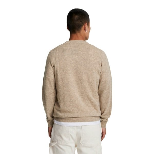 Lyle & Scott Mens Lambswool Blend Crew Neck Long-Sleeved Jumper - Heritage Taupe Marl