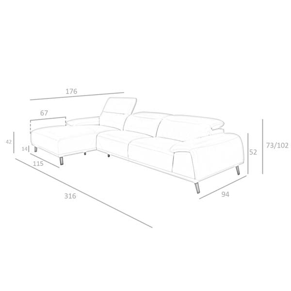 Angel Cerdá Corner sofa in taupe grey leather 6149/6150