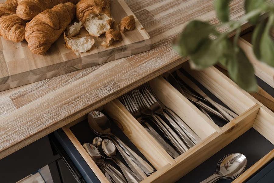 Statement Furniture Florence Kitchen Island with Cupboard and Shelves