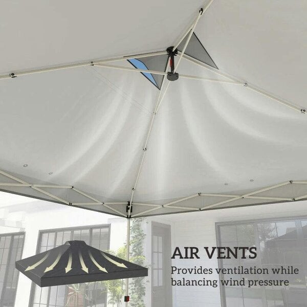 Bobobiy Gazebo Roof Replacement UV50+ Waterproof Pop Up Canopy Cover with 8 Drainage Holes 3 x 3 m Dark Grey