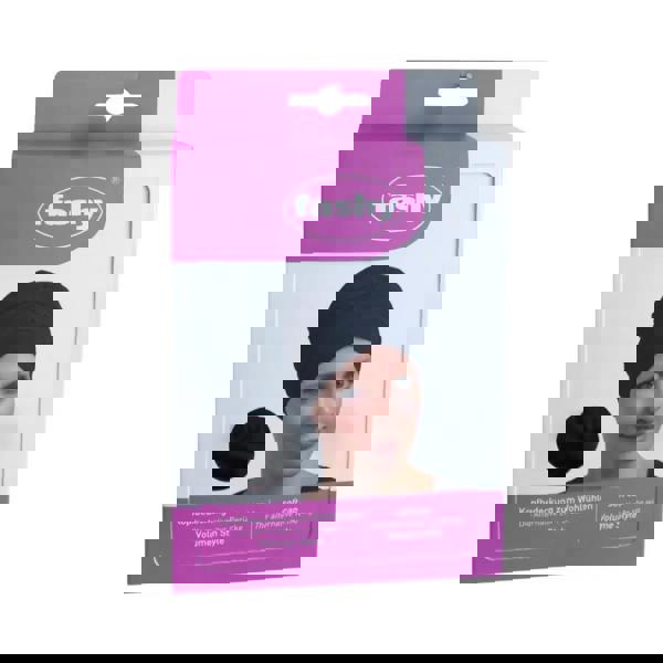 Fashy pleated soft fabric cap in black stretchy hair cover