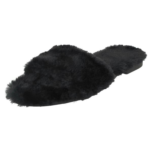 Savannah Ladies Savannah Flat All Fur Slider Mules F00090