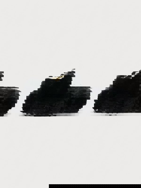 Sacai Wmns Fuax Fur Comfort Slippers Black - Supplied FashionSacai