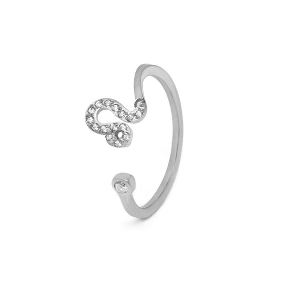 Say It With Leo Ring with CZ Stones - Silver