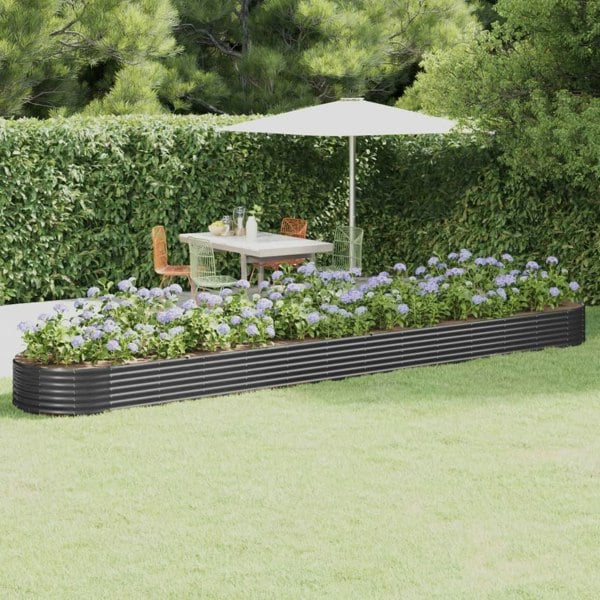 Berkfield Garden Raised Bed Powder-coated Steel 544x100x36 cm Anthracite