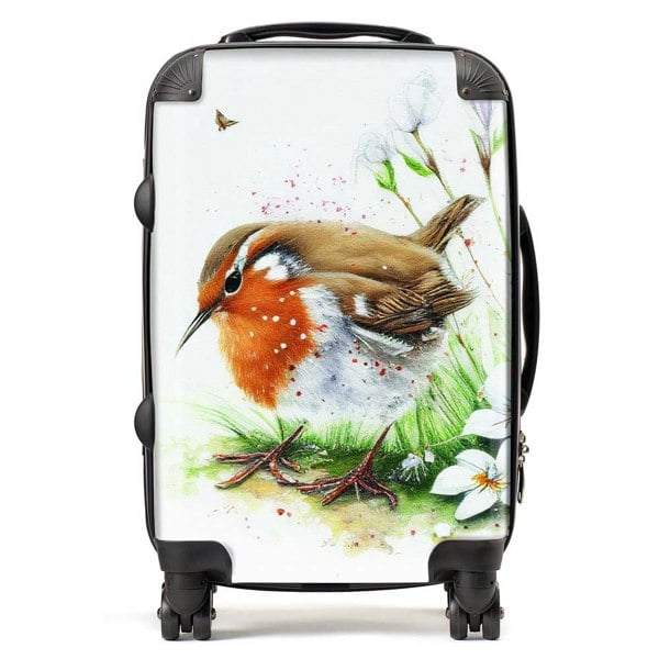 Warren Reed Robin And Daisies Watercolour Suitcase