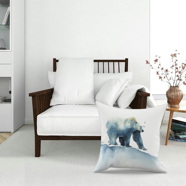 Warren Reed Polar Bear Watercolour Floor Cushion