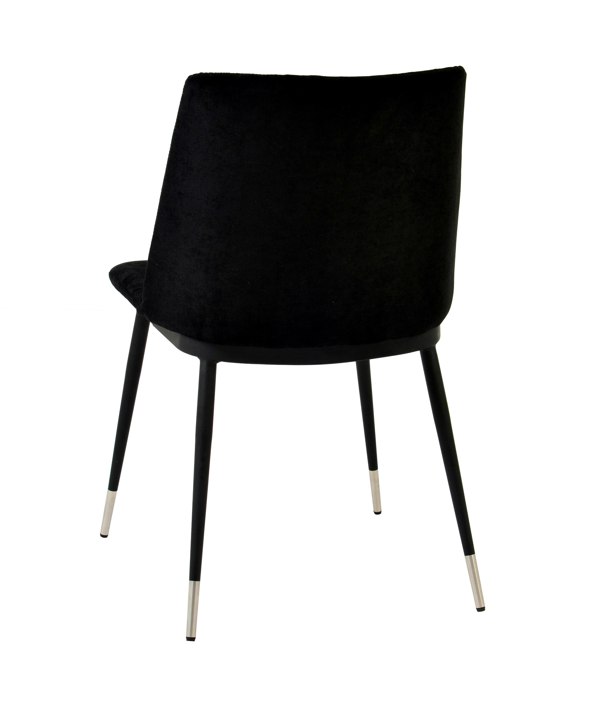 Furniture Edit Evora Black Velvet Dining Chair Silver Legs Set of 2