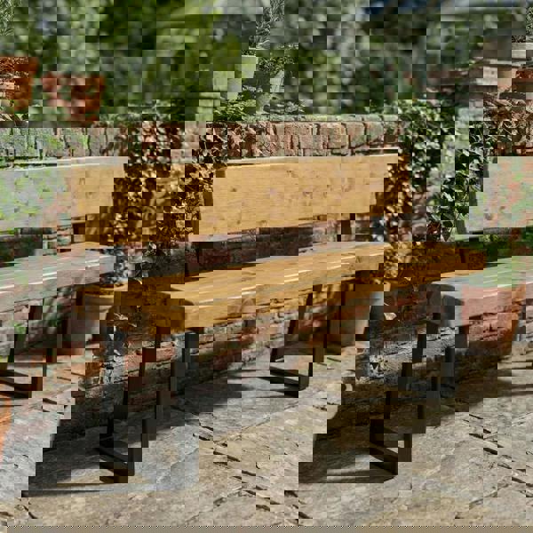 TRL Furniture Chunky Outdoor Bench with Back