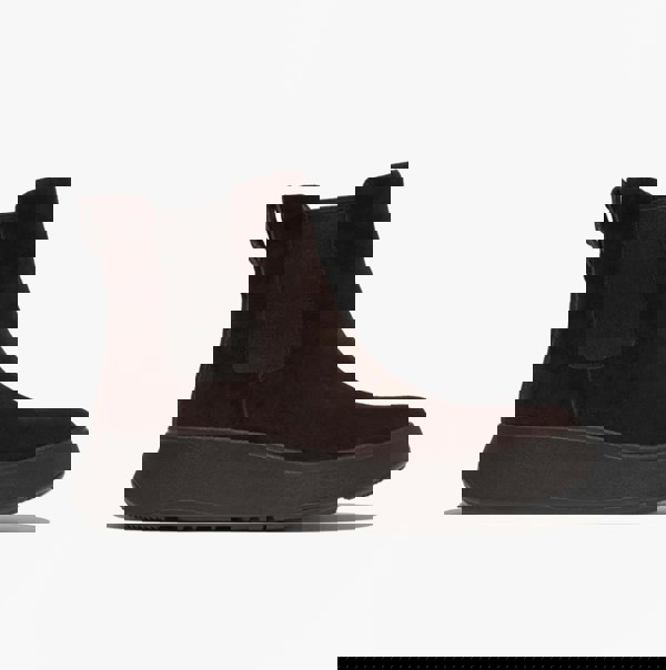 FitFlop F-MODE SUEDE FLATFORM Womens Chelsea Boots Chocolate Brown
