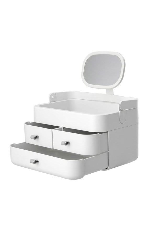 Living and Home Large Makeup Organizer with Mirror and Drawers