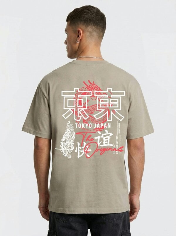 London Attitude Tokyo Dragon Premium Organic Cotton Relaxed Fit T-Shirt