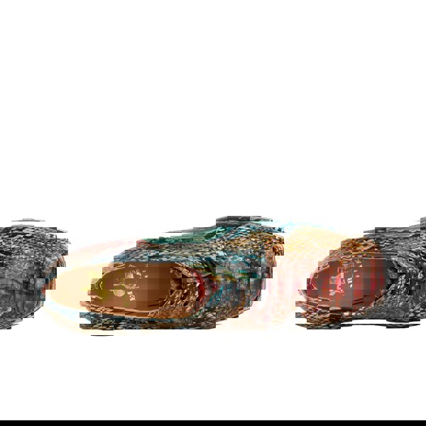 Embassy London Roulette Platform - Green & Brown Snake - Women's leather oxford pump with platform and block heel