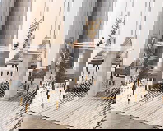 A Set of 2 Costanza Matching Dining Chairs, Grey For Clearance-Weilai Concept-Weilai Concept