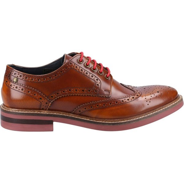 Base London Woburn Hi-Shine Brogue Mens Shoes - Tan