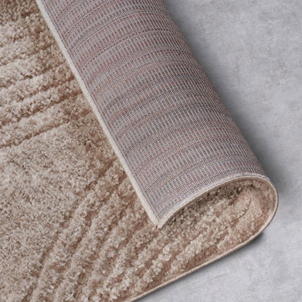 High Pile Beige Rug Pigment – Geometric Design