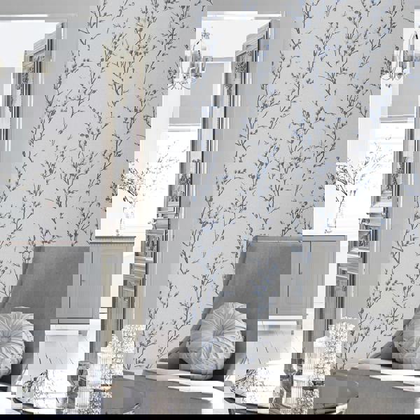 Laura Ashley Pussy Willow Wallpaper - Midnight - 10m