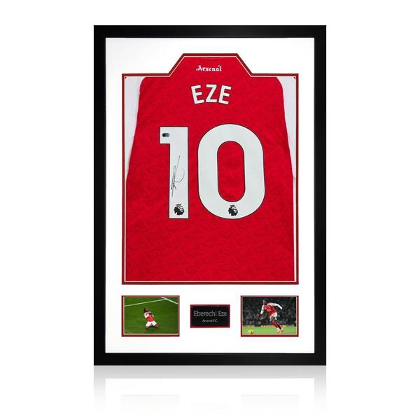 Eberechi Eze Signed Arsenal Shirt Premium Frame (ACG Cert)