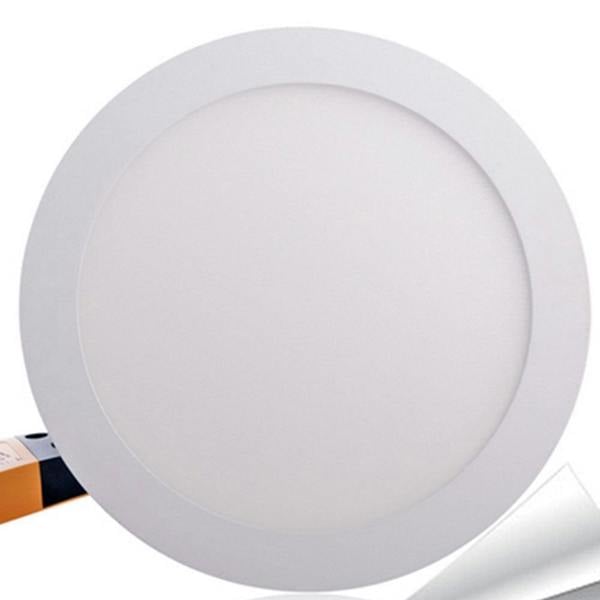 ENER-J 24W Round Recessed LED Ceiling Panel Light, Ultra Slim 220mm, 3000K Warm White, 30,000 Hours, Low Energy - Pack of 4