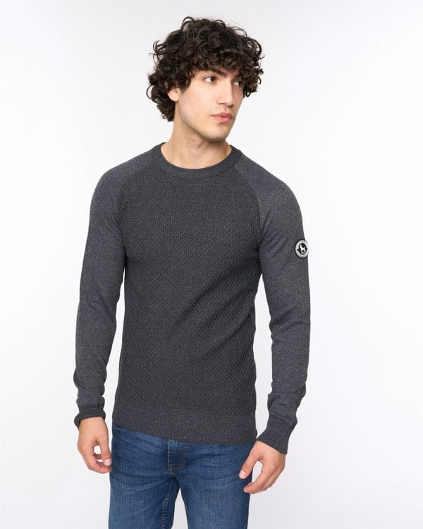 Bewley & Ritch Crestfield Crew Knit Black Marl