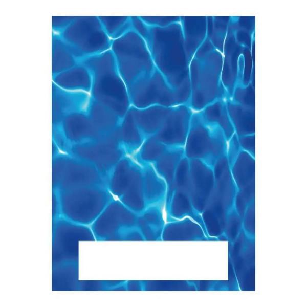 Blue ripple folder with label slot for Proud Moments Swimmers medal case