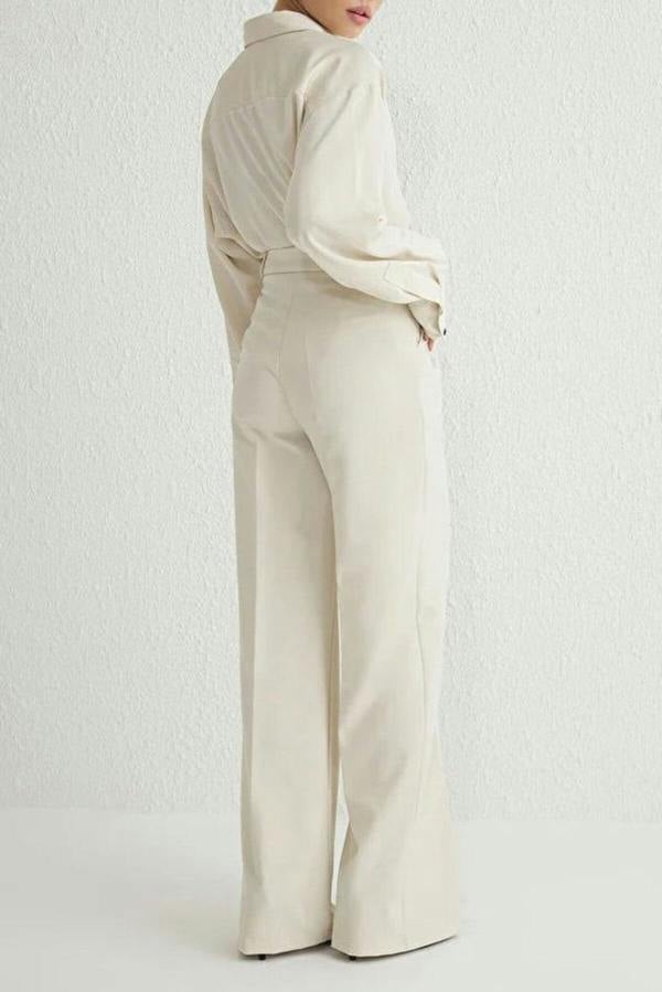WOVCOR Pleated Wide Leg Woven Trousers