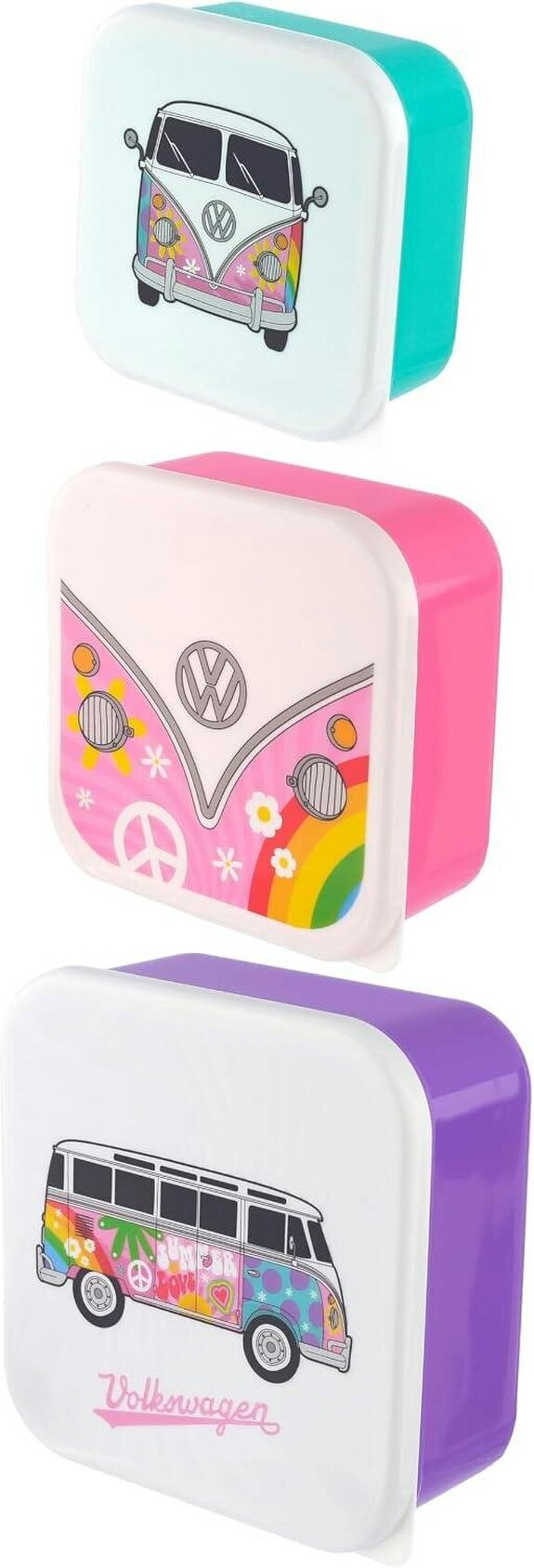 Puckator Volkswagen VW T1 Summer Love Lunch Boxes Set of 3 M/L/XL