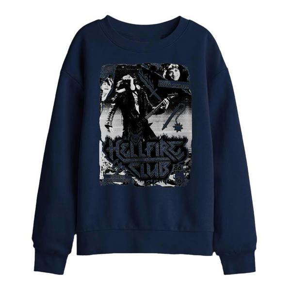 Stranger Things Childrens/Kids Hellfire Club Poster Sweatshirt - Navy - 