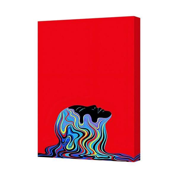 Benjamin Tate Design Contemporary Red Canvas Art Print With Colorful Flowing Figure