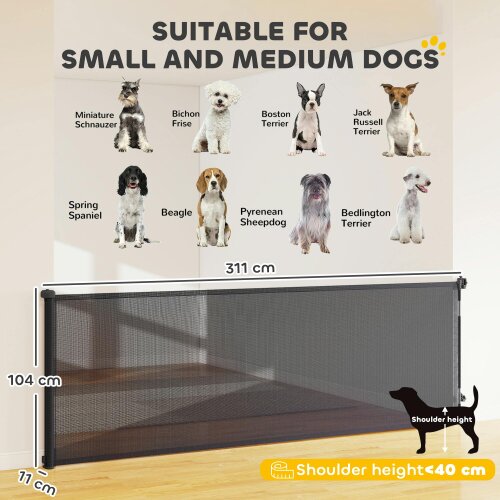 PawHut Stair Gate for Dogs, Pet Gate, Extends to 300 cm Wide & 104 cm Tall