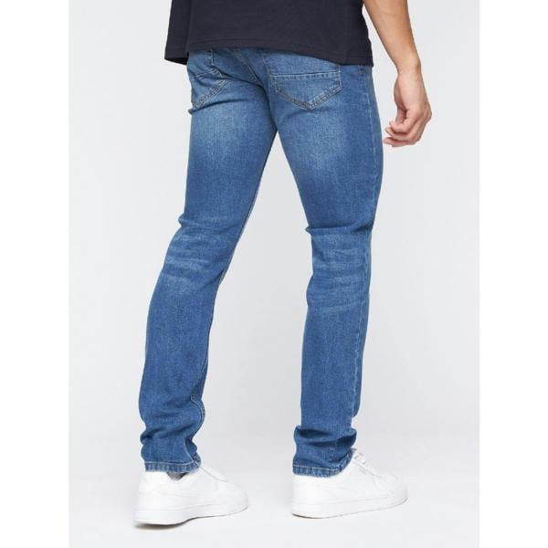 Crosshatch Mens Malcom Slim Jeans - Stonewash