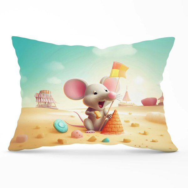 Warren Reed A Mouse On A Beach Holiday Cushions