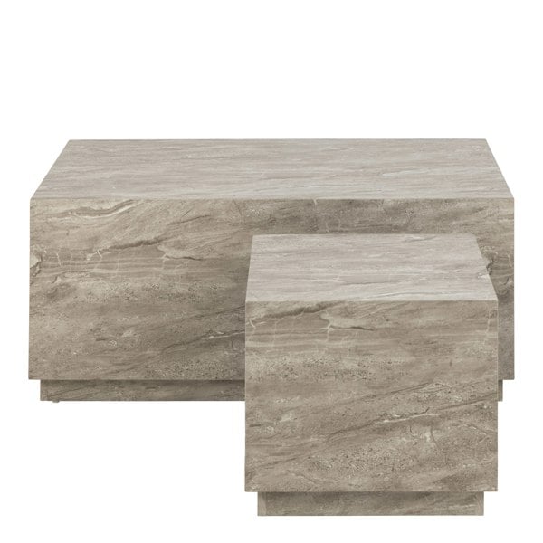 Furniture To Go Dice Coffee Table Set in Grey Marble Effect