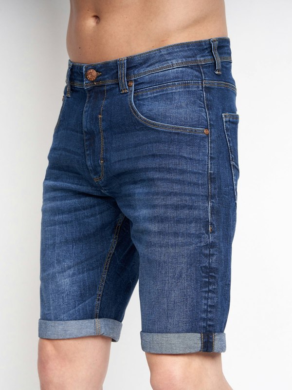 Duck and Cover Mustone Denim Shorts Dark Wash